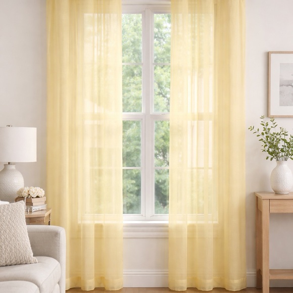 Other - Elegant Yellow Sheer Curtains. Set of 2.